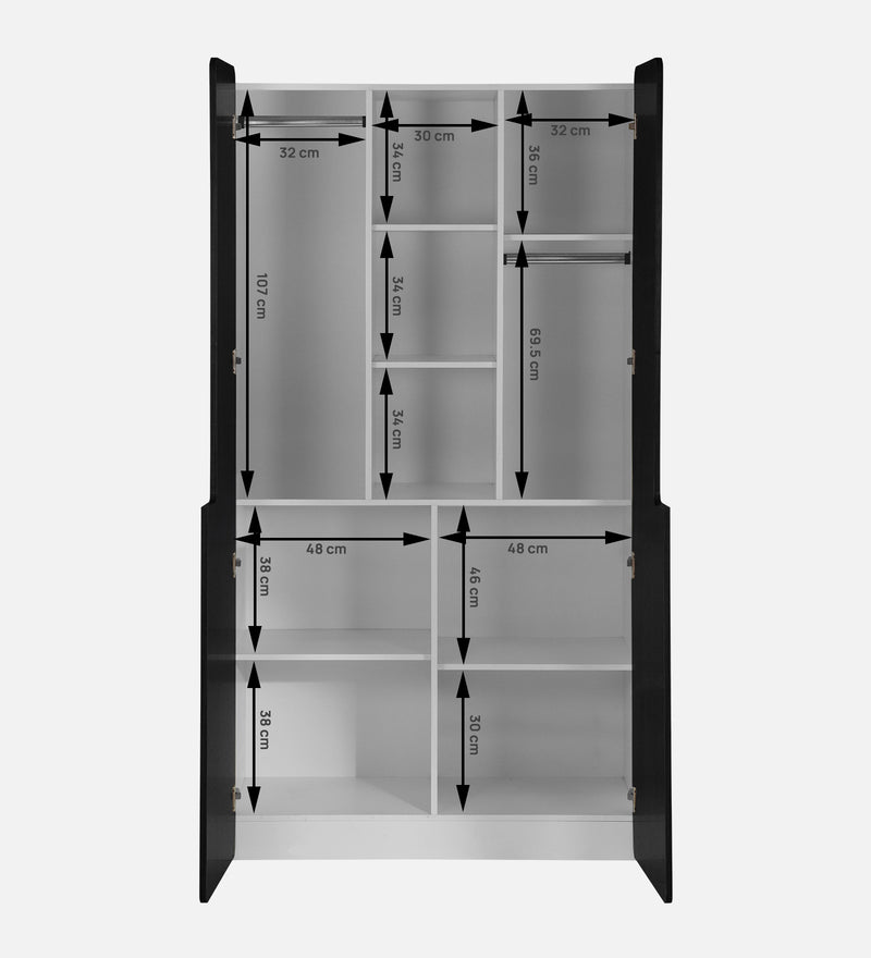 Oscar 2 Door Wardrobe In White & Wenge Colour