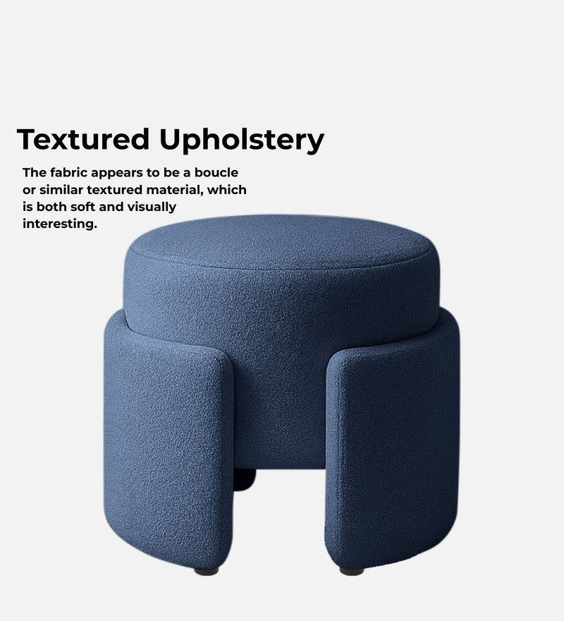 Paradiso Fabric Pouffe In Denim Blue Colour