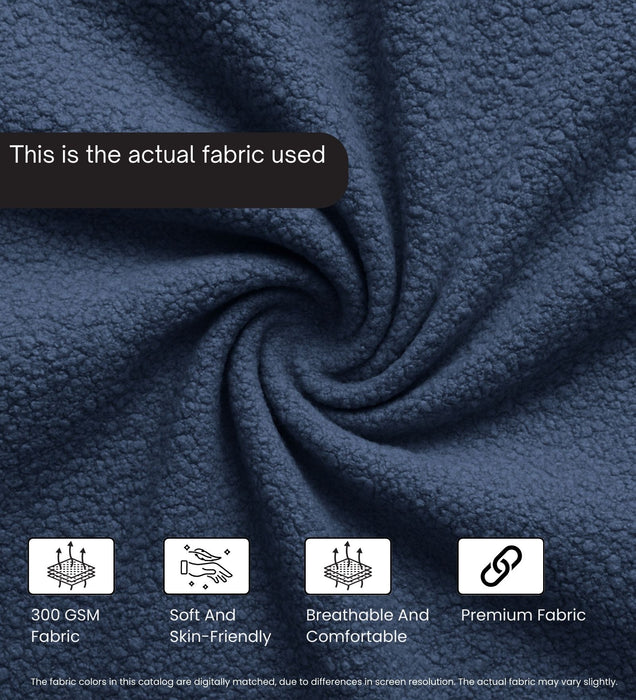 Paradiso Fabric Pouffe In Denim Blue Colour