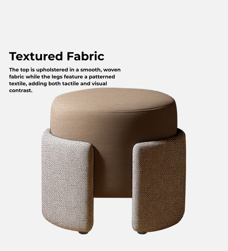 Paradiso Fabric Pouffe In Geowave Taupe & Claystone Colour