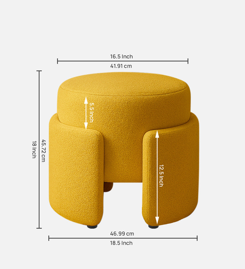 Paradiso Fabric Pouffe In Golden Fluff Colour