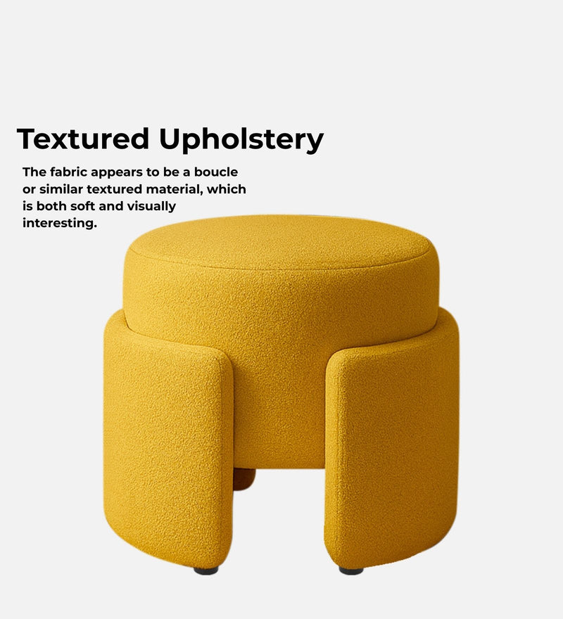 Paradiso Fabric Pouffe In Golden Fluff Colour