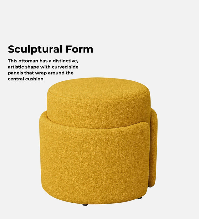 Paradiso Fabric Pouffe In Golden Fluff Colour