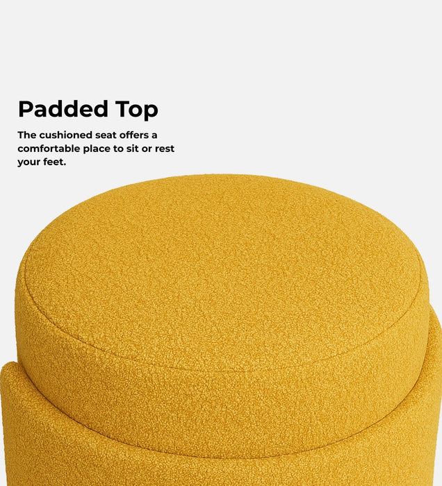 Paradiso Fabric Pouffe In Golden Fluff Colour