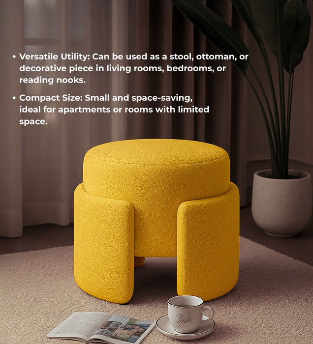 Paradiso Fabric Pouffe In Golden Fluff Colour