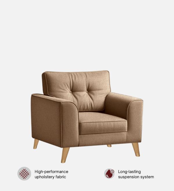 Pedro Nxt Fabric 1 Seater Sofa In Burlap Brown Colour