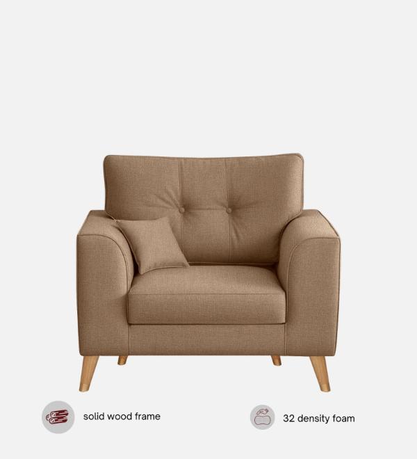 Pedro Nxt Fabric 1 Seater Sofa In Burlap Brown Colour