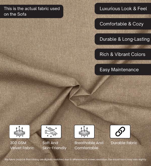 Pedro Nxt Fabric 1 Seater Sofa In Burlap Brown Colour