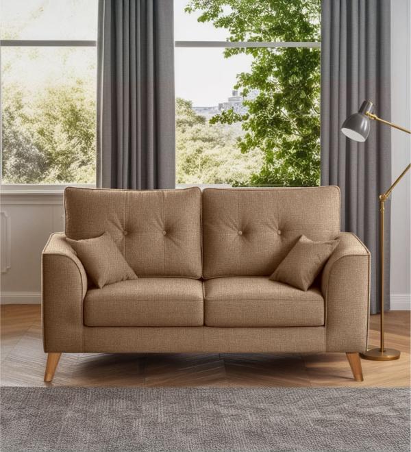 Pedro Nxt Fabric 2 Seater Sofa In Burlap Brown Colour