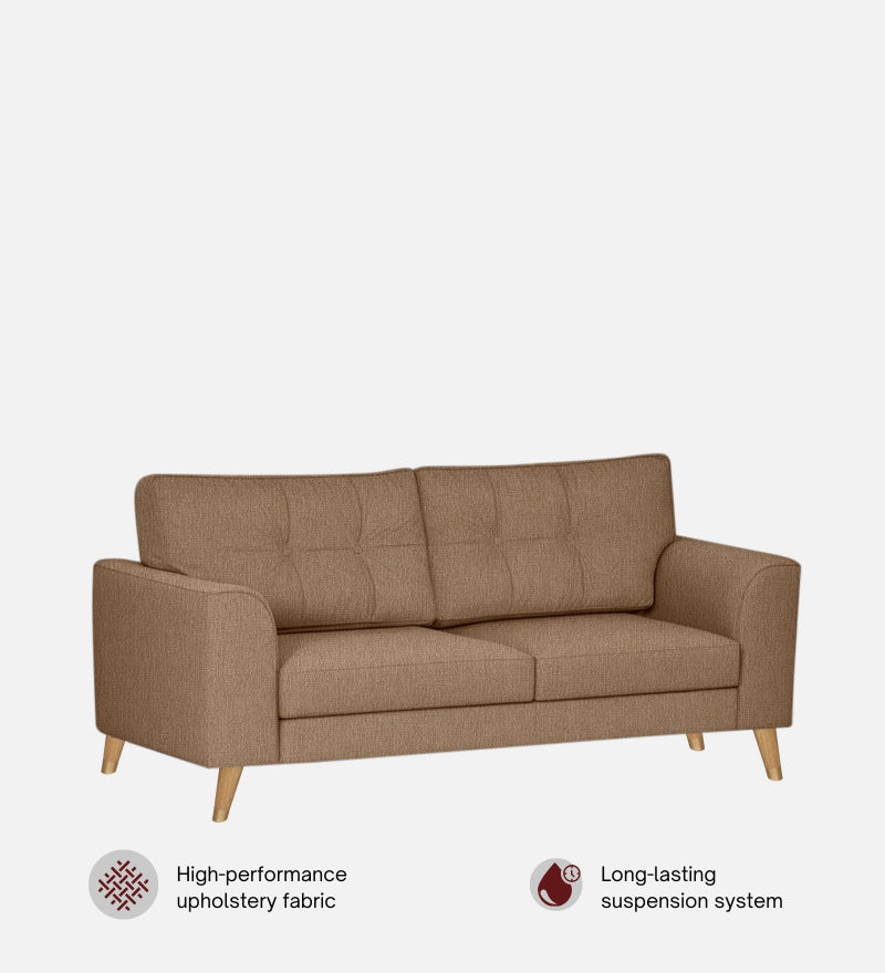 Pedro Nxt Fabric 3 Seater Sofa In Burlap Brown Colour