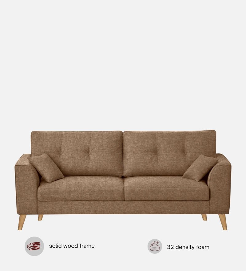 Pedro Nxt Fabric 3 Seater Sofa In Burlap Brown Colour