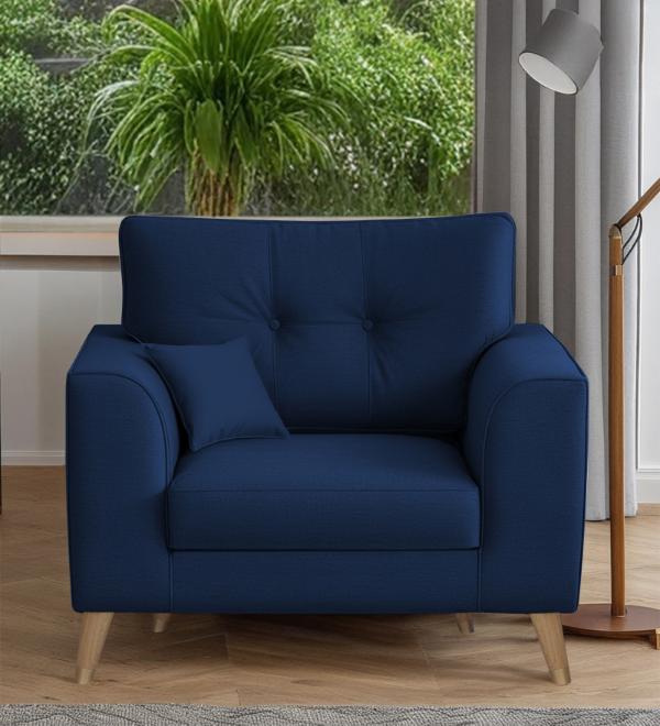 Pedro Nxt Velvet 1 Seater Sofa In Celestial Blue Colour