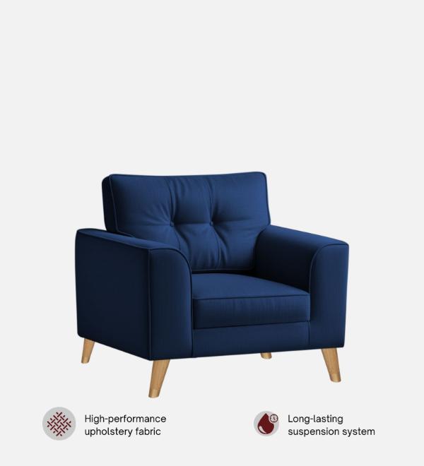 Pedro Nxt Velvet 1 Seater Sofa In Celestial Blue Colour