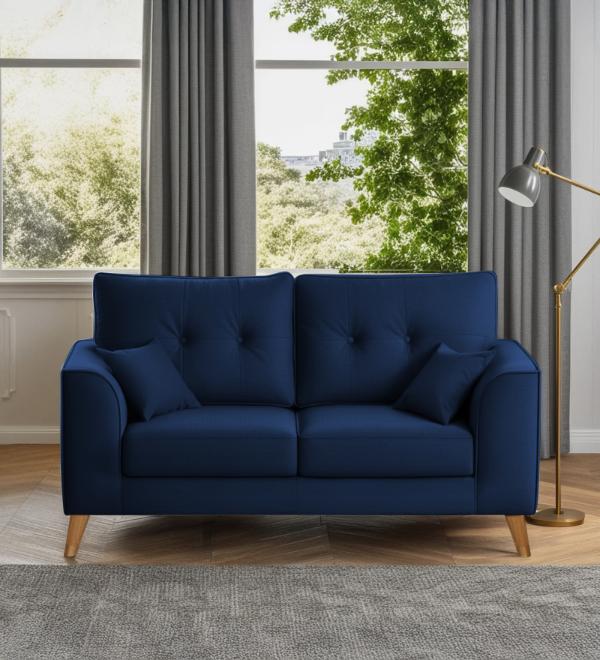 Pedro Nxt Velvet 2 Seater Sofa In Celestial Blue Colour