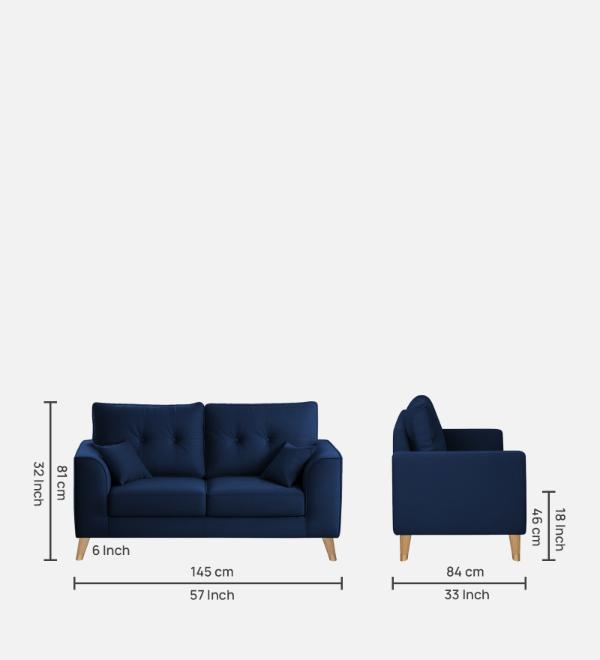 Pedro Nxt Velvet 2 Seater Sofa In Celestial Blue Colour