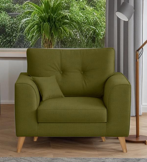 Pedro Nxt Fabric 1 Seater Sofa In Moss Green Colour
