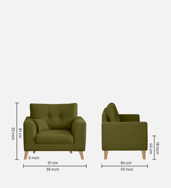 Pedro Nxt Fabric 1 Seater Sofa In Moss Green Colour