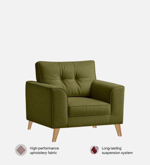 Pedro Nxt Fabric 1 Seater Sofa In Moss Green Colour