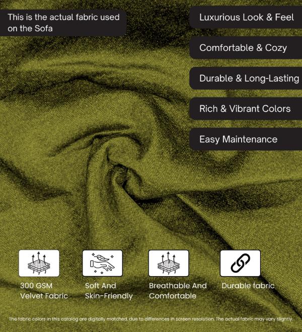 Pedro Nxt Fabric 1 Seater Sofa In Moss Green Colour