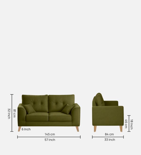 Pedro Nxt Fabric 2 Seater Sofa In Moss Green Colour