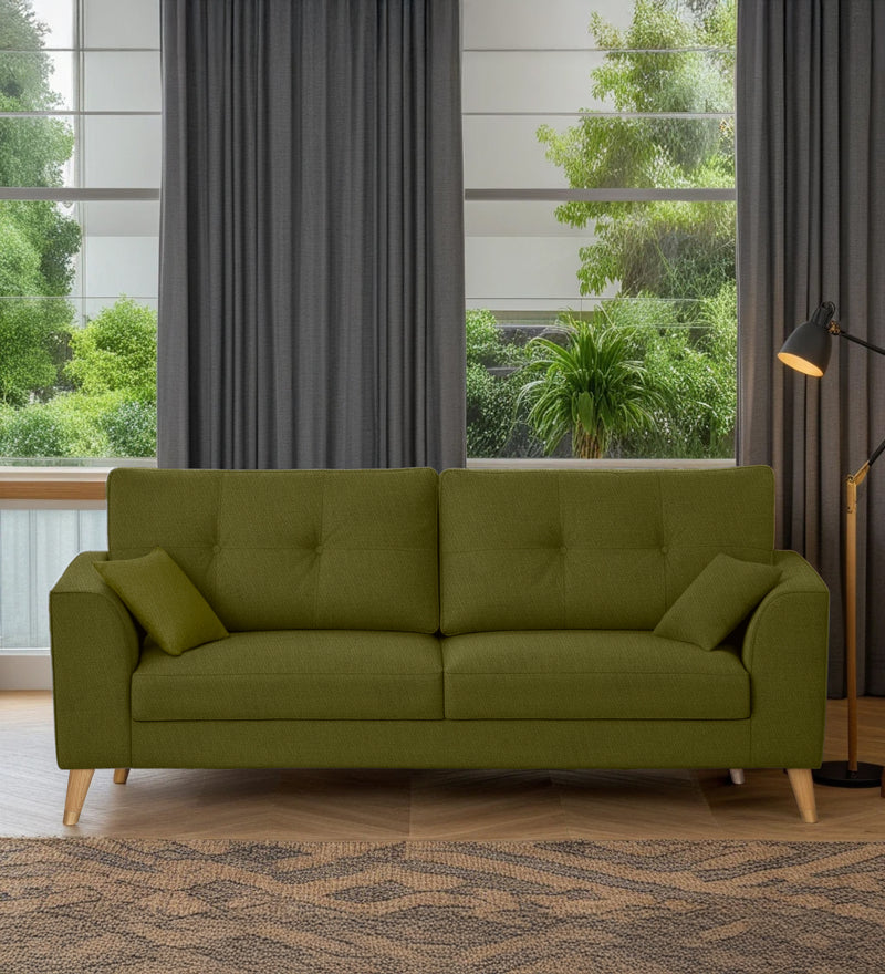 Pedro Nxt Fabric 3 Seater Sofa In Moss Green Colour