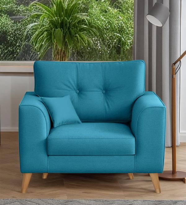 Pedro Nxt Fabric 1 Seater Sofa In Pacific Blue Colour