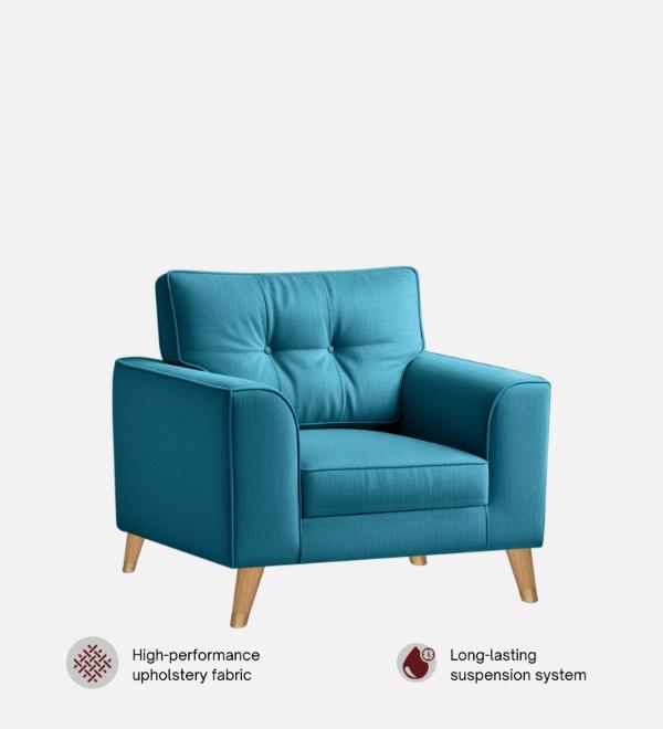 Pedro Nxt Fabric 1 Seater Sofa In Pacific Blue Colour