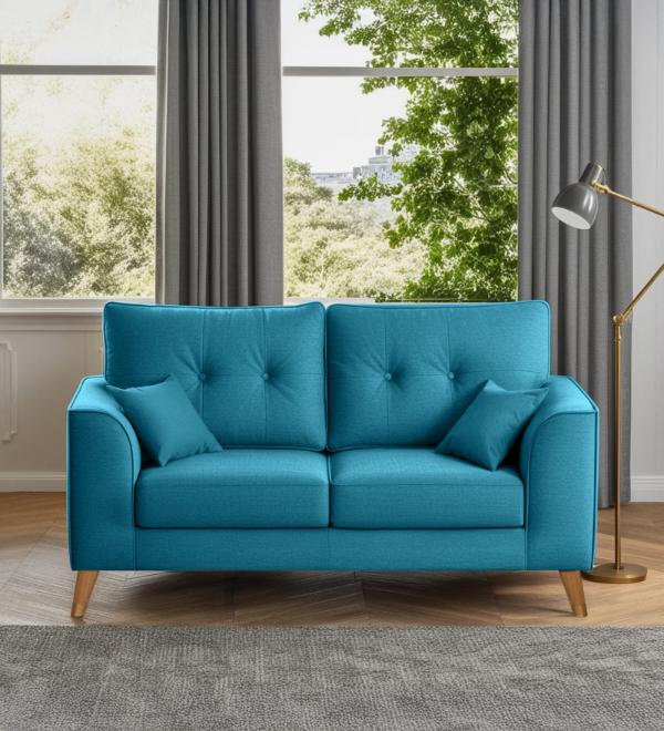 Pedro Nxt Fabric 2 Seater Sofa In Pacific Blue Colour