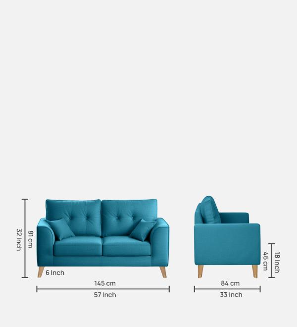 Pedro Nxt Fabric 2 Seater Sofa In Pacific Blue Colour