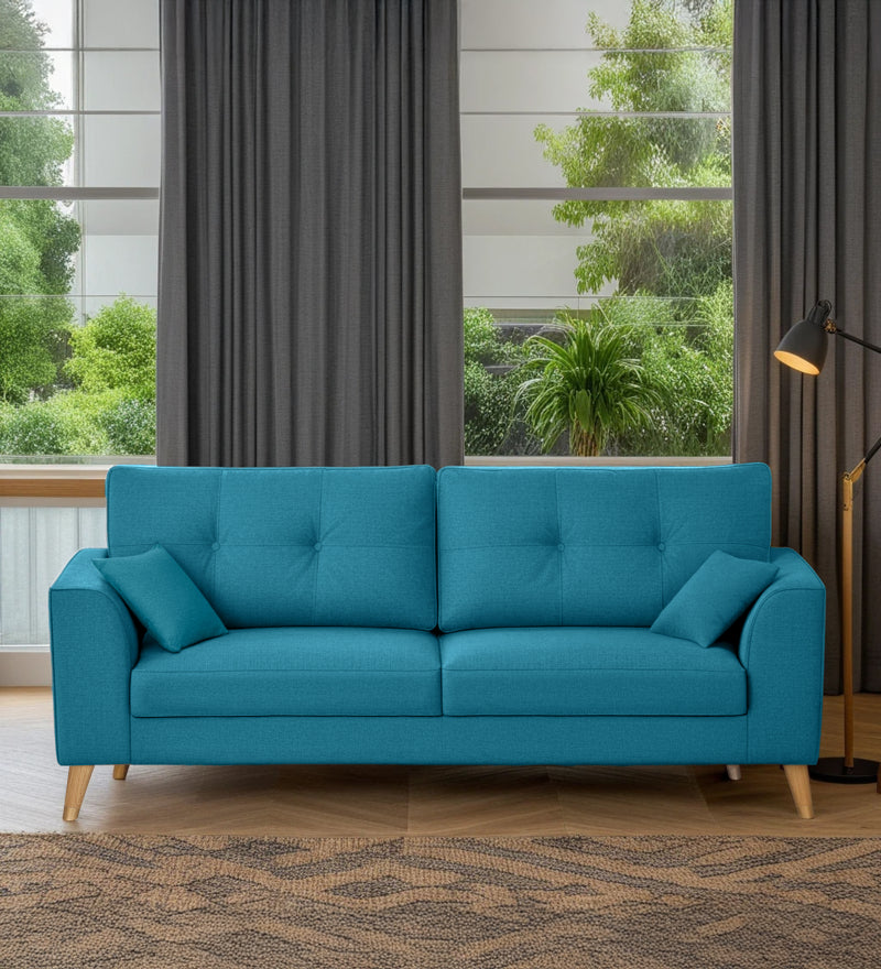 Pedro Nxt Fabric 3 Seater Sofa In Pacific Blue Colour