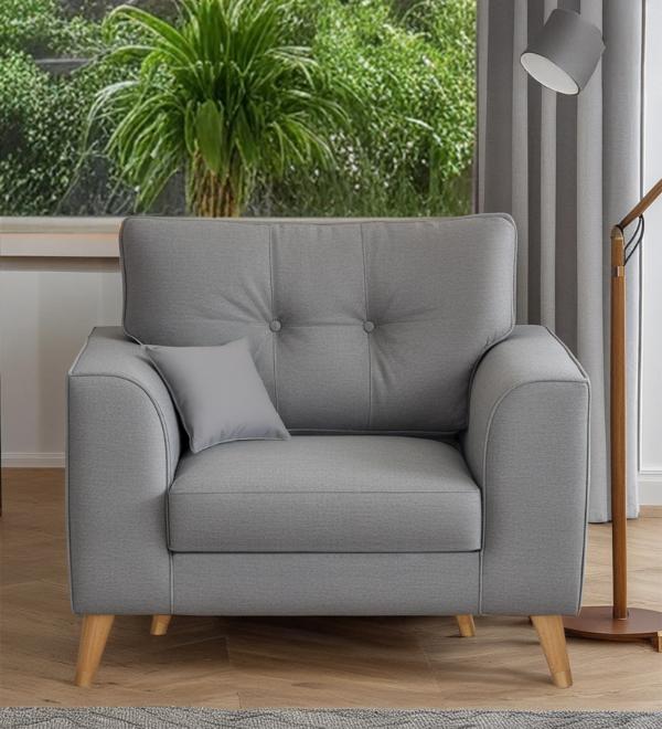 Pedro Nxt Fabric 1 Seater Sofa In Steel Grey Colour