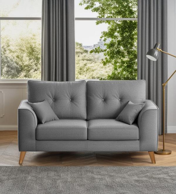 Pedro Nxt Fabric 2 Seater Sofa In Steel Grey Colour