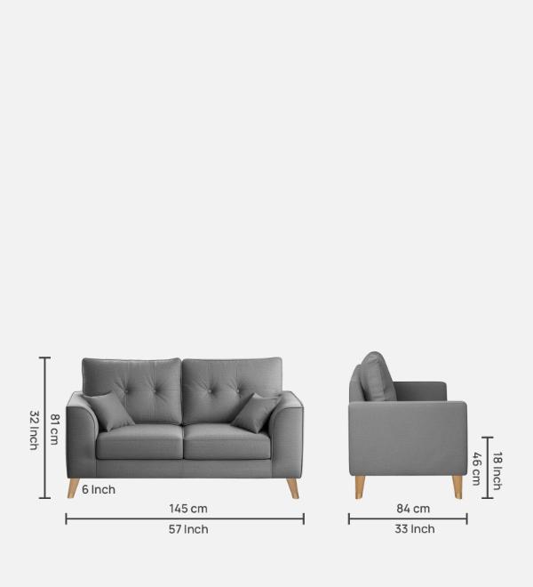Pedro Nxt Fabric 2 Seater Sofa In Steel Grey Colour