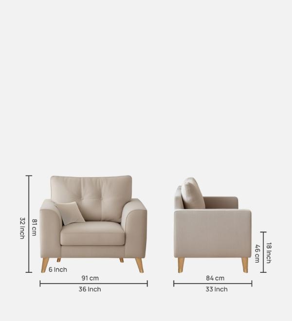 Pedro Nxt Velvet 1 Seater Sofa In Camel Beige Colour