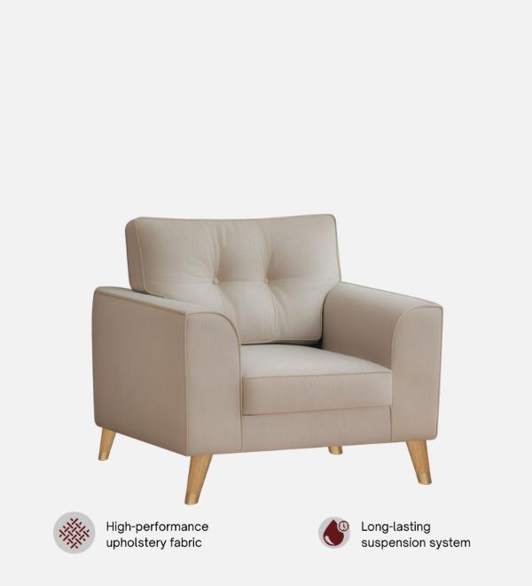 Pedro Nxt Velvet 1 Seater Sofa In Camel Beige Colour
