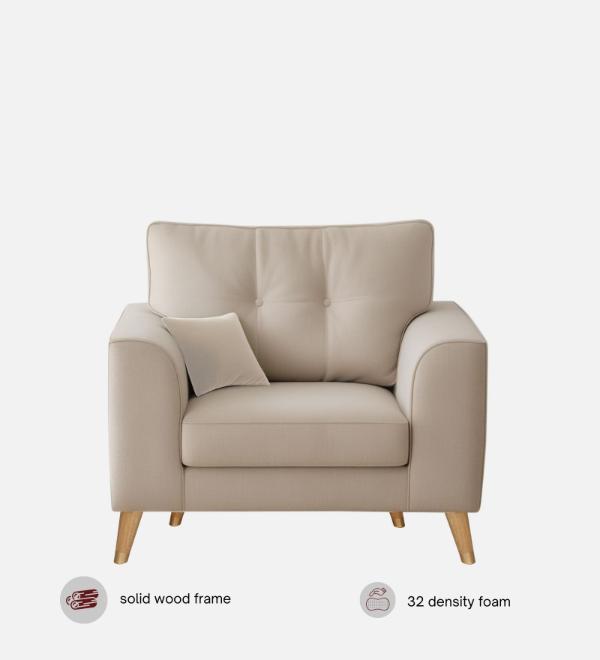 Pedro Nxt Velvet 1 Seater Sofa In Camel Beige Colour