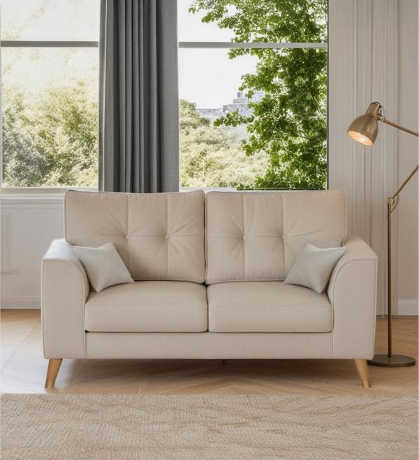 Pedro Nxt Velvet 2 Seater Sofa In Camel Beige Colour