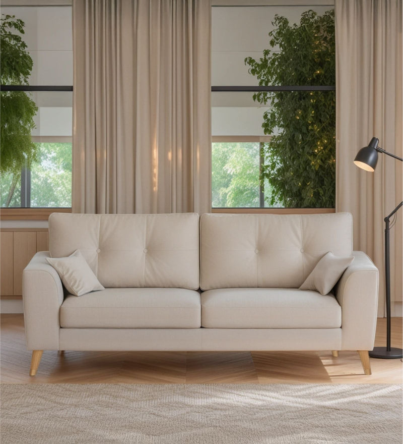 Pedro Nxt Velvet 3 Seater Sofa In Camel Beige Colour