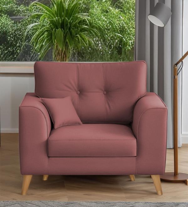 Pedro Nxt Velvet 1 Seater Sofa In Berry Wine Colour