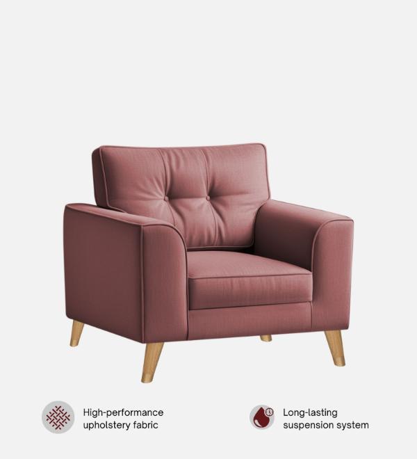 Pedro Nxt Velvet 1 Seater Sofa In Berry Wine Colour
