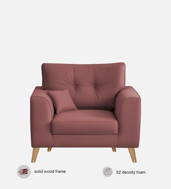 Pedro Nxt Velvet 1 Seater Sofa In Berry Wine Colour