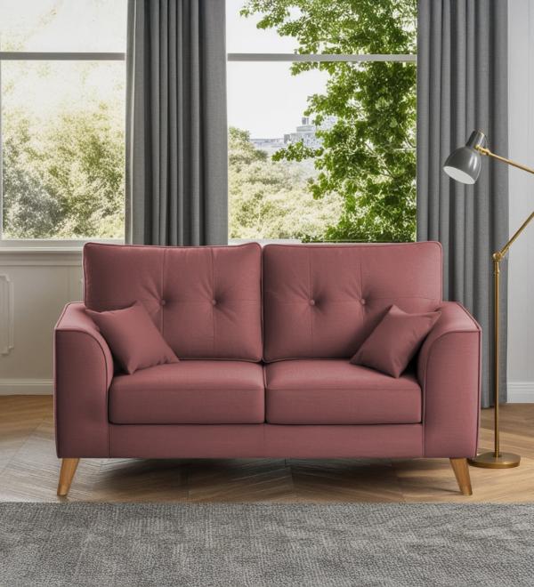 Pedro Nxt Velvet 2 Seater Sofa In Berry Wine Colour