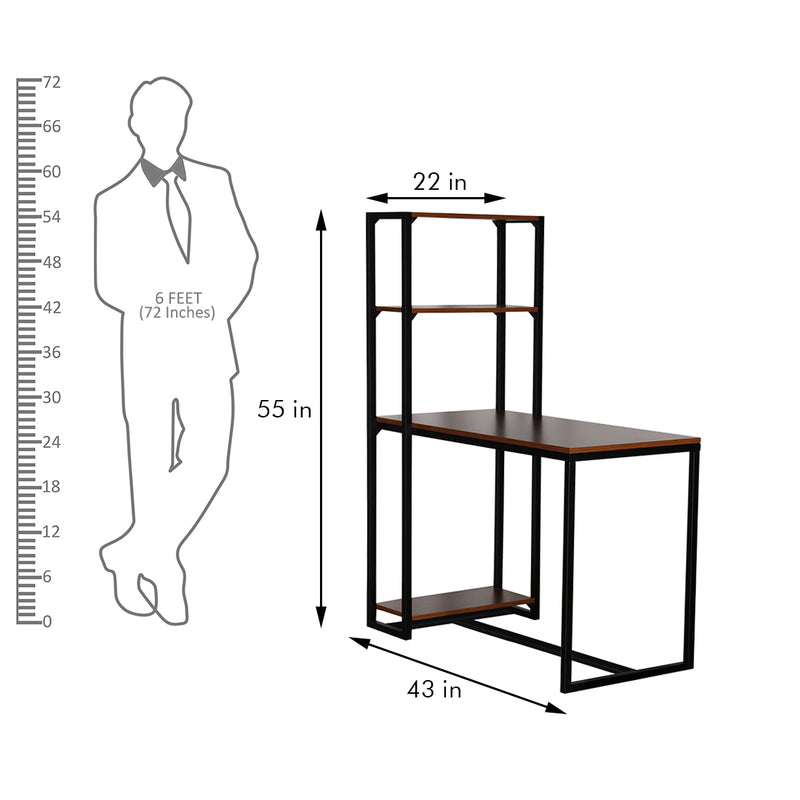 Perth  Study Table In Spiced Accia & Black Colour