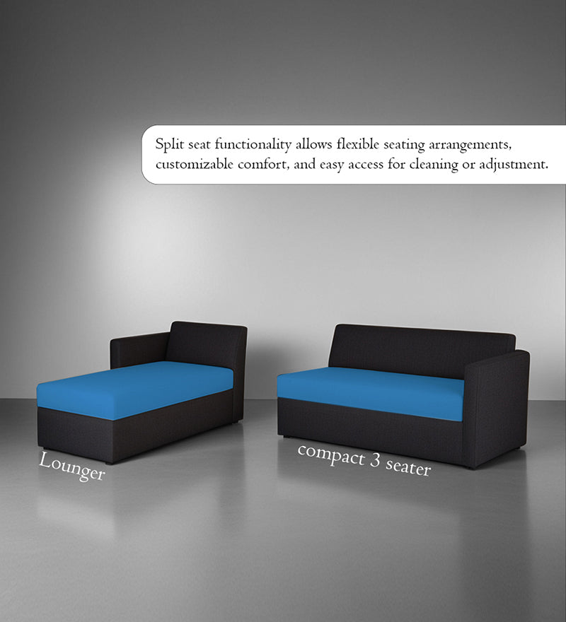 Phantom Fabric LHS 6 Seater Sectional Sofa In Mystic black & Blue Color