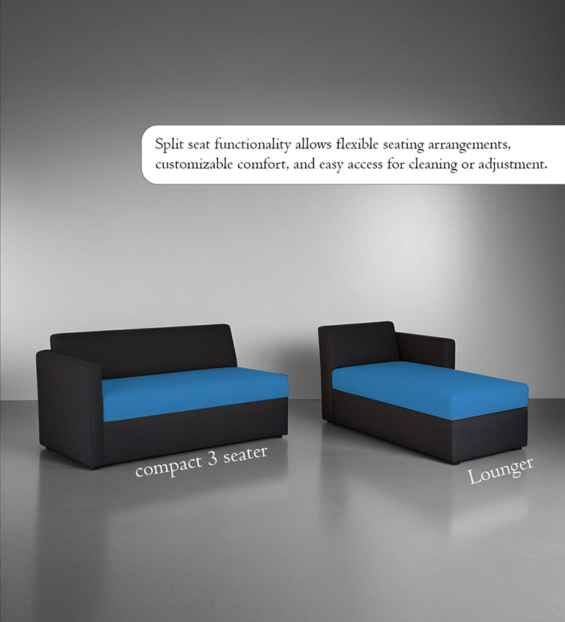 Phantom Fabric RHS 6 Seater Sectional Sofa In Mystic black & Blue Color