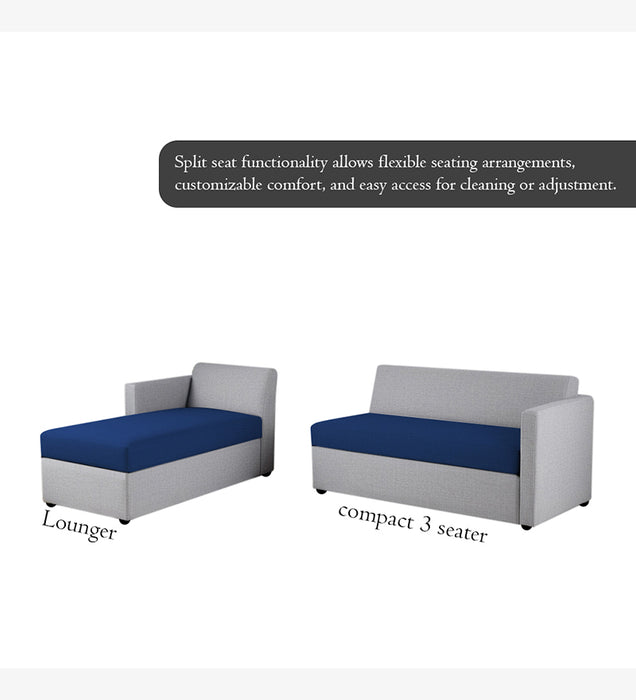 Phantom Fabric RHS 6 Seater Sectional Sofa In Royal Grey & Cool Cobalt Color