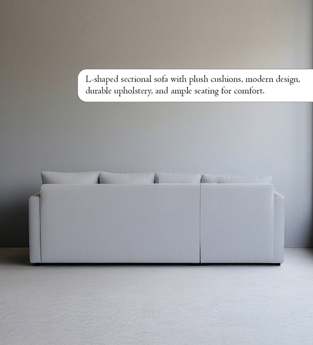 Phantom Fabric LHS 6 Seater Sectional Sofa In Royal Grey Color