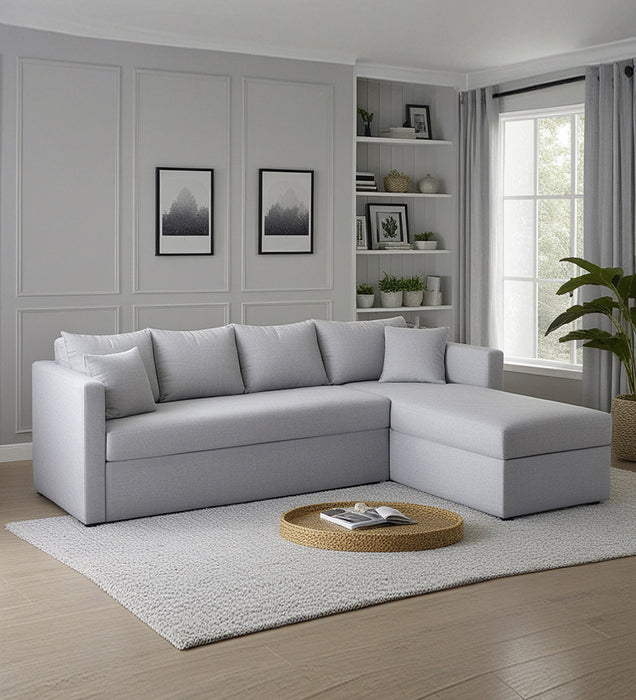 Phantom Fabric RHS 6 Seater Sectional Sofa In Royal Grey Color