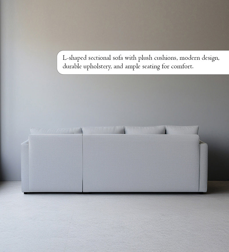 Phantom Fabric RHS 6 Seater Sectional Sofa In Royal Grey Color