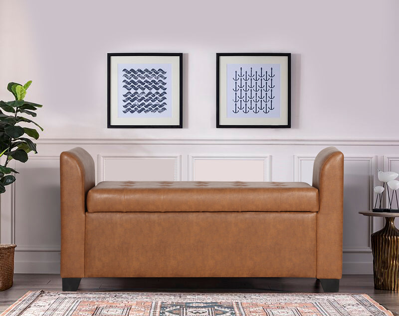 Polo Storage Bench in fabric / Leatherette finish